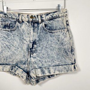 American Apparel Acid Wash High Rise Mom Jean Shorts 30